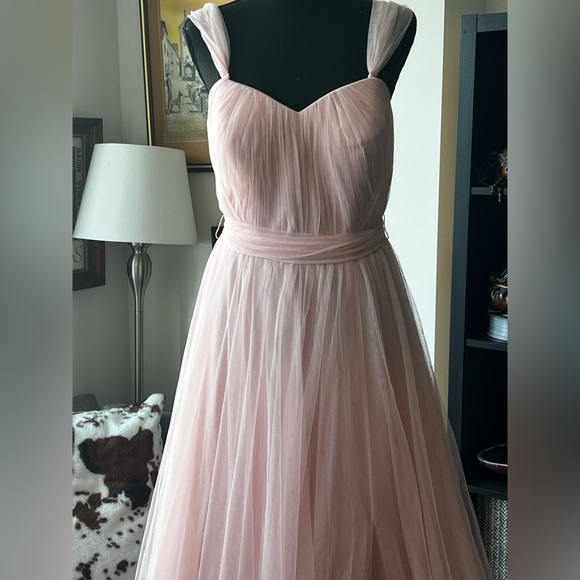 *SOLD** Revelry Rosalie Tulle Convertible Dress in Blush, size 8 w/ 51” tall hem - Picture 2 of 4